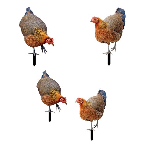 Realistic Chicken Sculpture Garden Hen Figurines Weatherproof Ornaments