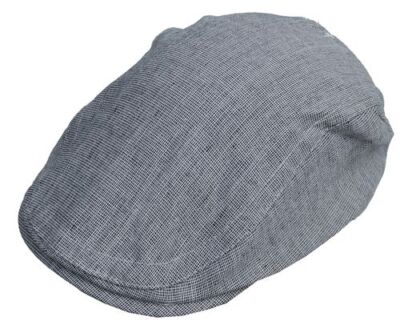 Cool4 Leinen Flatcap Offwhite-Schwarz Schiebermütze Vintage Gatsby Cap SFC26