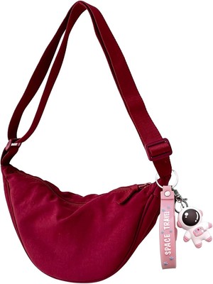 Crescent Crossbody Bag for Women, Dumpling Half Moon Bag, Shoulder Red 