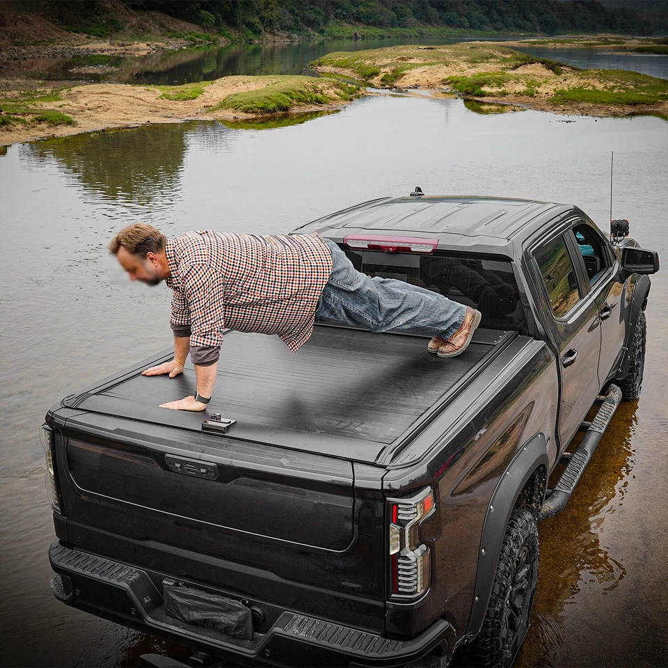 Cubierta de plataforma Tonneau retráctil de 5,8 ft para camioneta Silverado 2014-2025/GMC Sierra1500 Foto 2 de 4