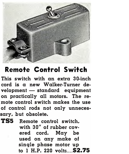 Walker-Turner Replacement Power Switch Assembly, Drill Press, Lathe, Planer, etc - Picture 7 of 7