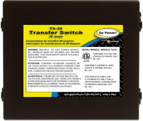 ! TS-30 30 Amp Automatic Transfer Switch , Black - Picture 6 of 12