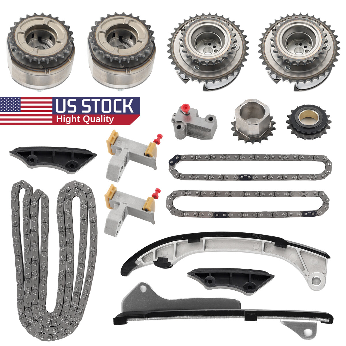 Timing Chain Kit 4 Cam Phaser 0515 For Lexus GS300 IS250 Toyota RAV4