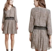 Anthropologie Vanessa Virginia Daytripper Smocked Waist Chiffon Dress Womens S