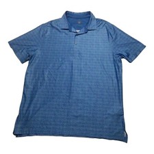 Hickey Freeman Polo Golf Shirt Mens L Blue Short Sleeve Athleisure Pullover EUC
