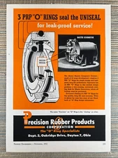 Precision Rubber PRP O Rings Seal Uniseal Dayton Ohio 1952 Vintage Print Ad