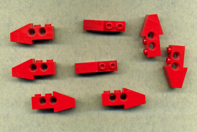 LEGO -- 2743 -- Technic -- Slope Brick -- 1x4 -- Red -- 8 Pieces --