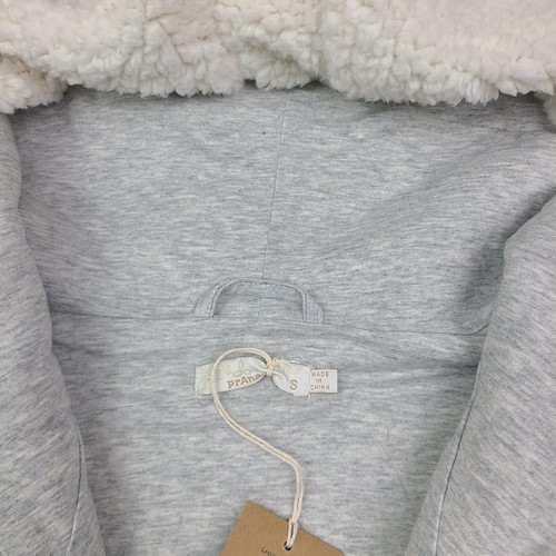 Prana Permafrost Half Zip Size Sm High Pile Hoodie Sweater Pocket Pullover Cream - Picture 12 of 15