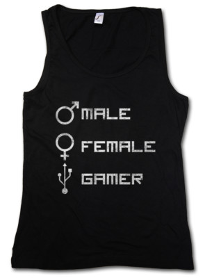MALE FEMALE GAMER DAMEN TANK TOP Fun Gamer Gaming Symbol computer scientist