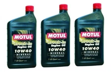 Motul 108080 Break-In 10W40 4-Stroke Mineral Engine Oil - 1Qt. (3 PACK)
