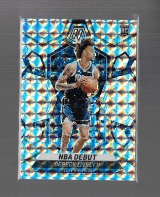 2023-24 PANINI MOSAIC DERECK LIVELY II NBA DEBUT SILVER PRIZM RC #265