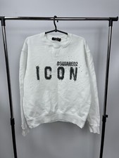 Dsquared2 ICON Sweatshirt Size M White Big Logo Made In Italy
