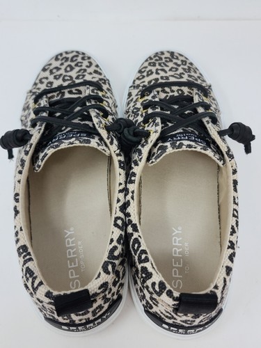 Zapato informal de lona con cordones Sperry Top Sider para mujer 7 STS85747 dorado leopardo tostado - Imagen 5 de 10