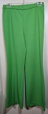 Vtg 60s 70s MCM Mod Go-Go Levi's For Gals 12 Bright Neon Green Polyester Pants