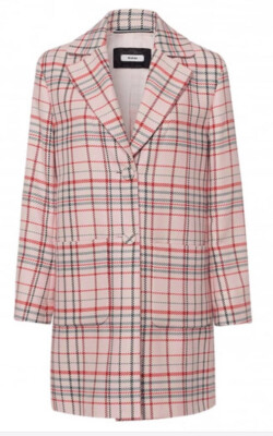 Riani Powder Pink Checked Coat, UK 10, DE Size 36, US 6