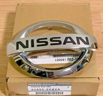 Nissan Leaf ZE1 Front Camera Grille Emblem Chrome 62890-3VA2A EV OEM Genuine NEW