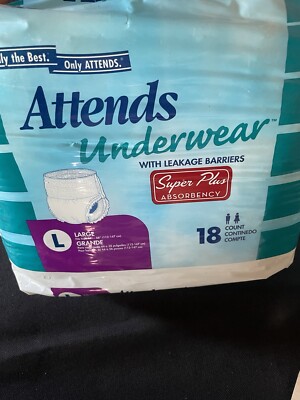 Vintage 2006 New Unopened Pack Of 18 Attends Large Adult Underwear