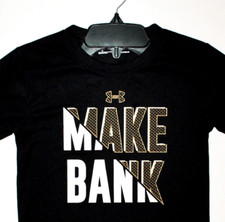 BOYS UNDER ARMOUR HEAT-GEAR T-SHIRT...SIZE 5....DRI-FIT...BLACK/GOLD...NEW/TAGS