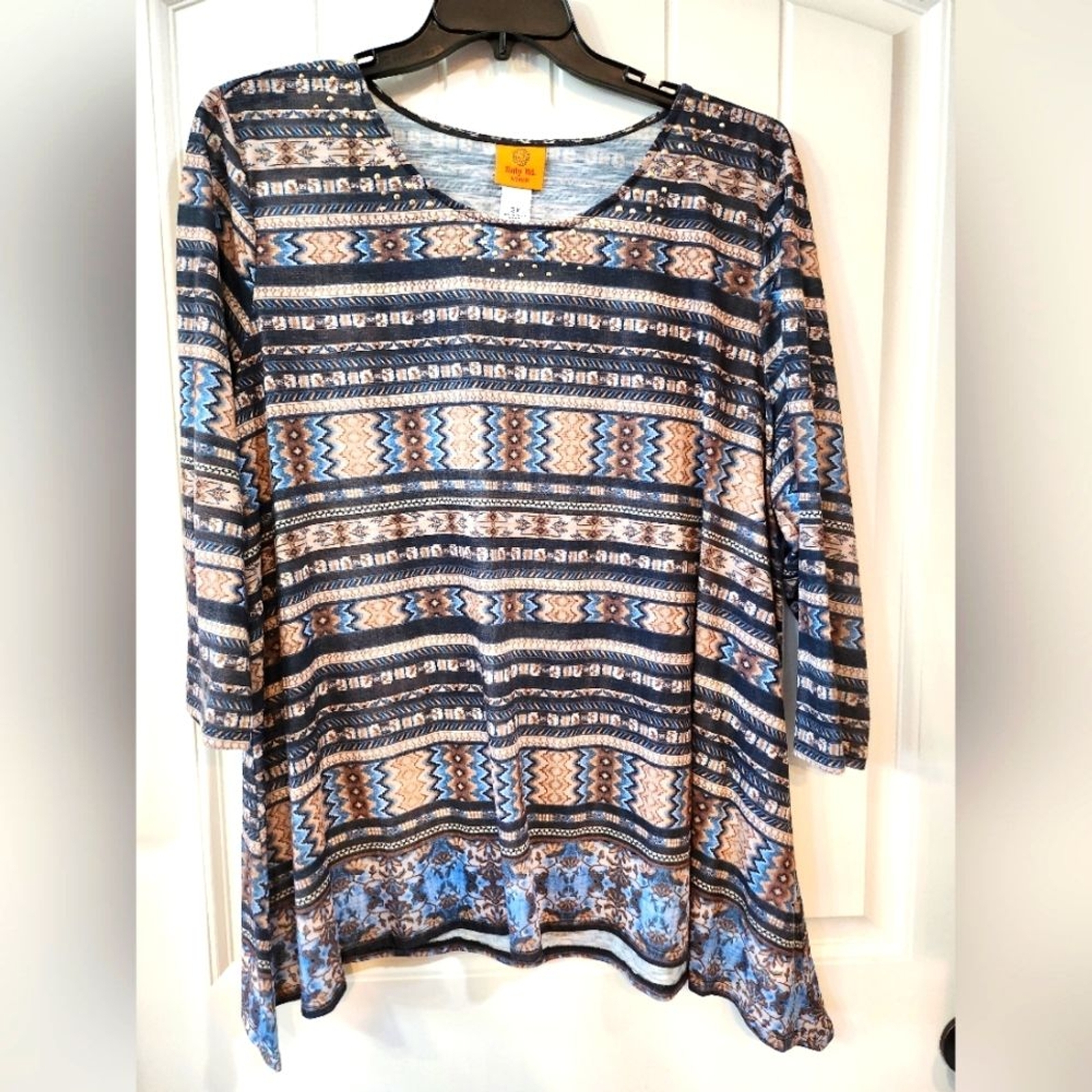 Ruby Rd, 2X, Brown Aztec Print - image 1