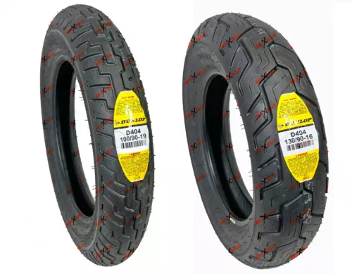 Dunlop Motorcycle Tires 100/90-19 Front 130/90-16 Rear D404 45605397 45605285