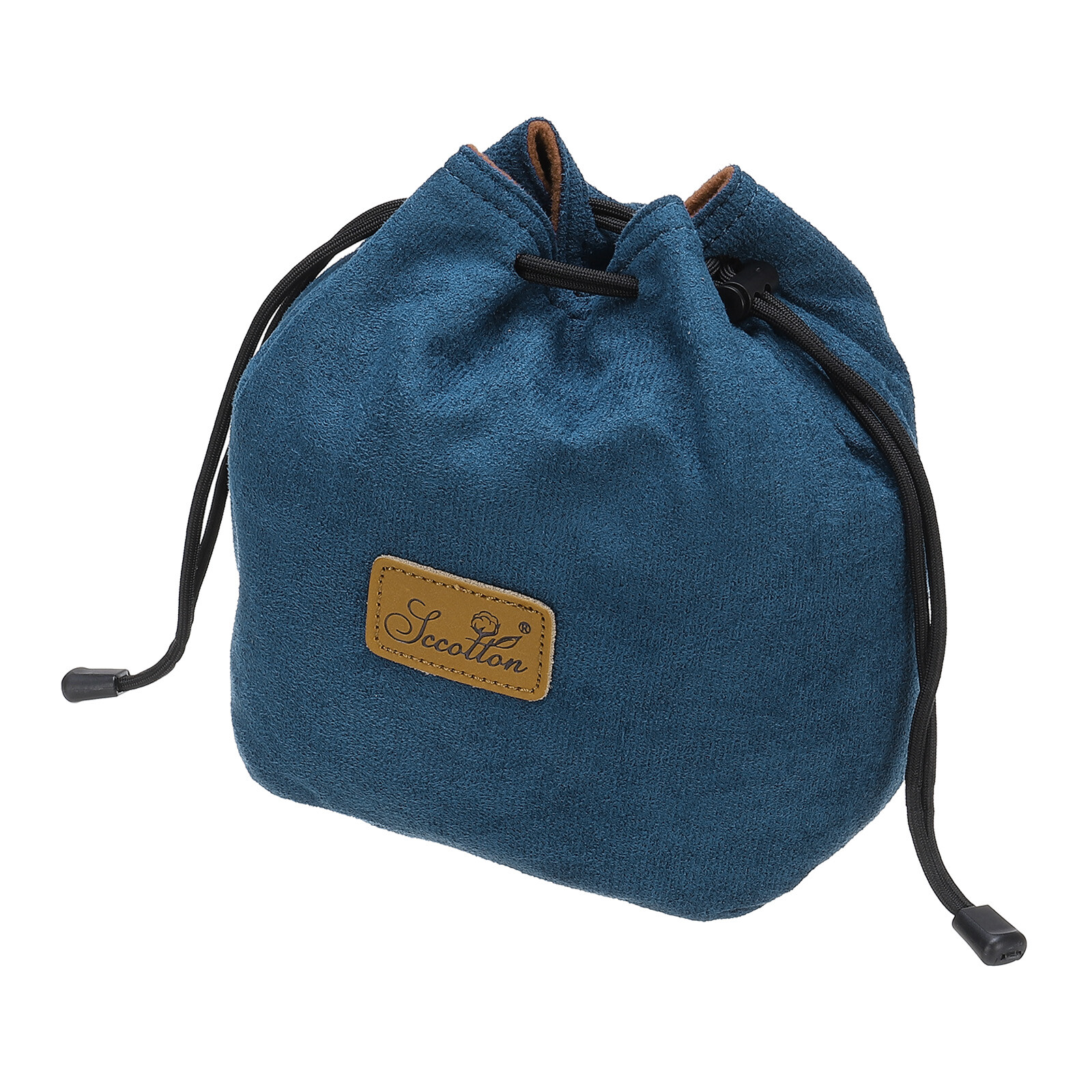 Soft Camera Pouch, L Size Flannel Camera Lens Case, Blue