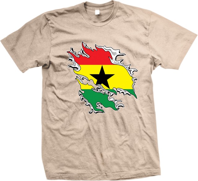 Ghanaian Flag Colors Ghana Ripped Torn Heritage From GHA GH Born Men's