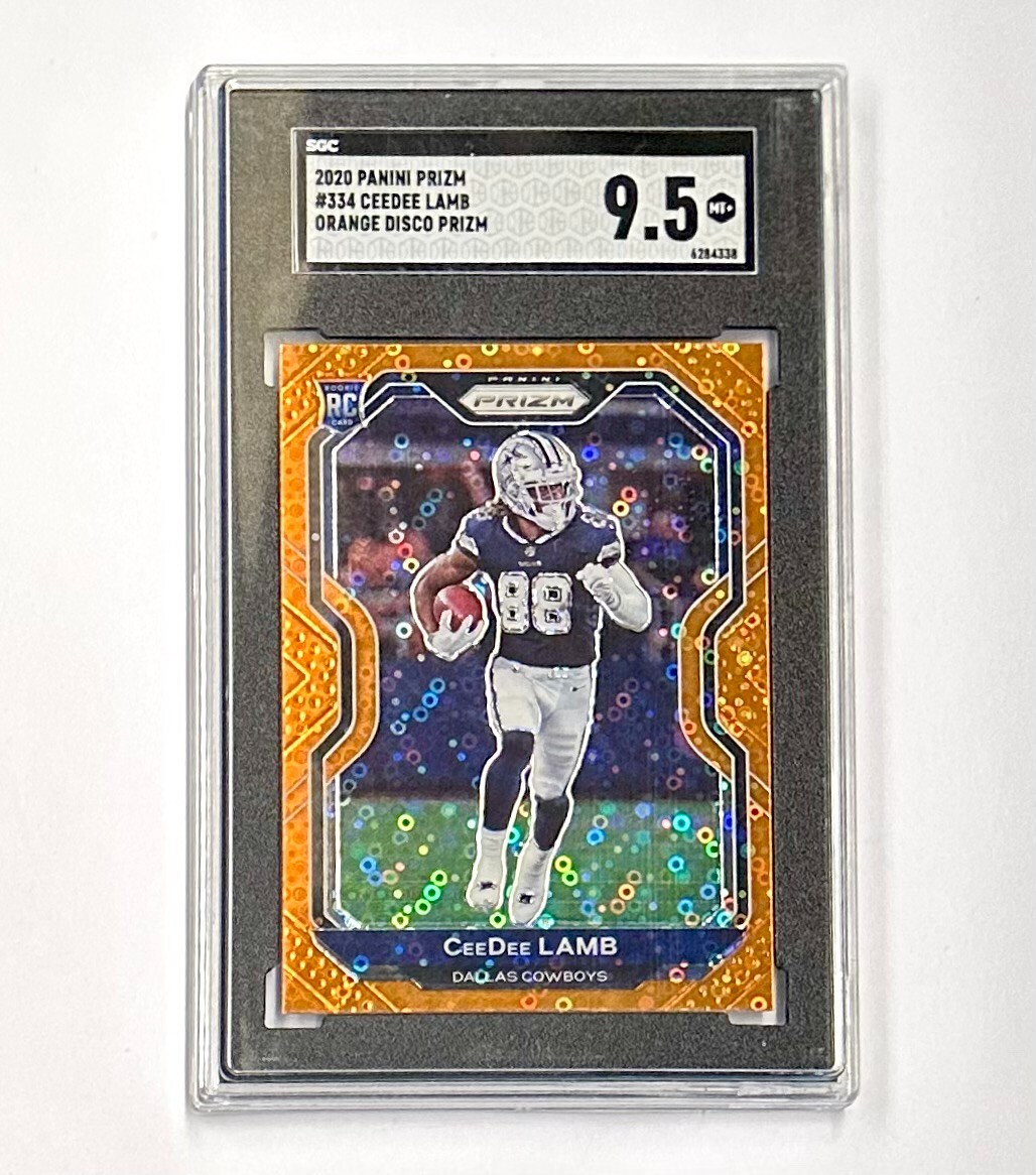 CEEDEE LAMB 2020 Panini Prizm #334 Orange Disco Rookie SGC 9.5 MINT+ COWBOYS RC