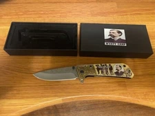 8.5" WYATT EARP Collectible Lock Back Knife Unique Tombstone Wild West Marshall