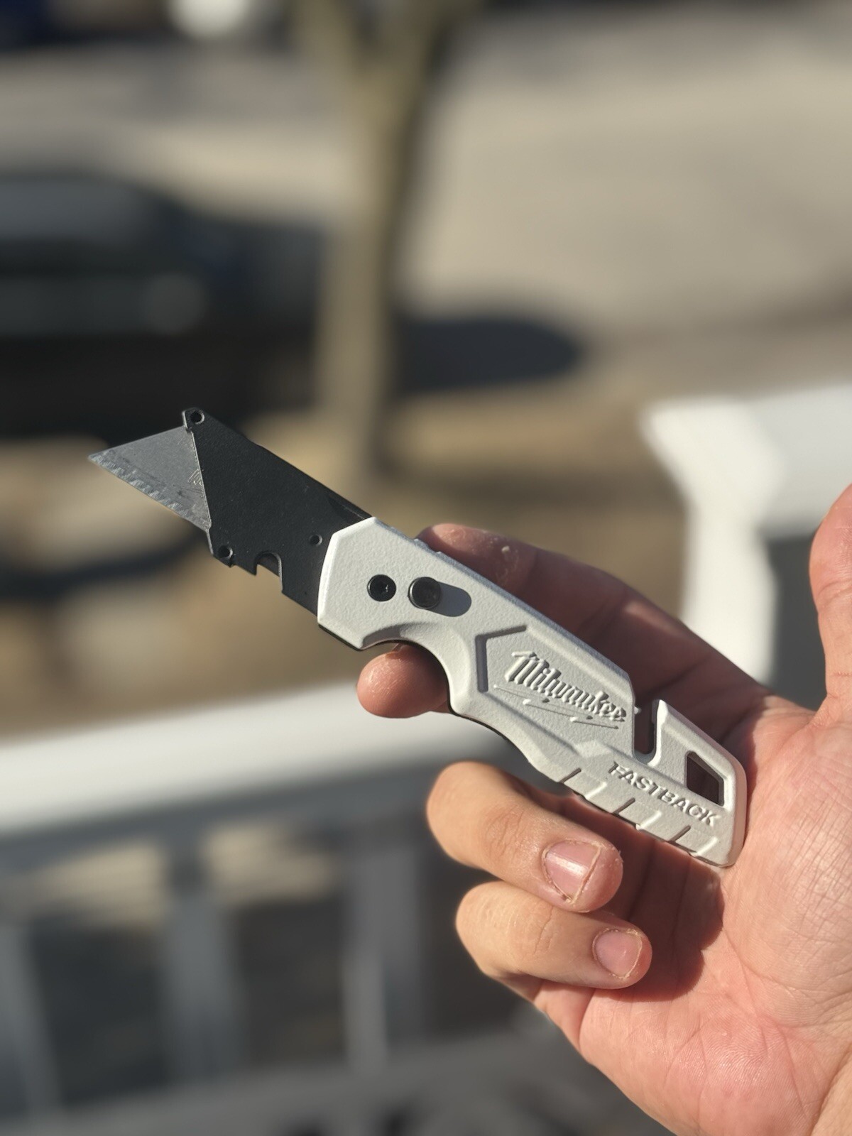 Custom Black & White Milwaukee Fastback Utility Knife – Powder Coated ...