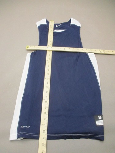 NIKE DRI-FIT Size S Boys Blue Mesh Round Neck Reversible Athletic Tank Top 962 - Picture 6 of 11
