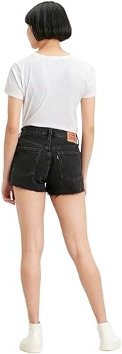 Levi's LUNAR BLACK Women's 501 Original Fit High-Rise Jean Shorts, US 32 - Picture 3 of 4