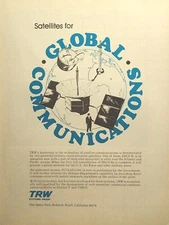 TRW Systems Group Satellite Global Communication FLTSATCOM Vintage Print Ad 1976