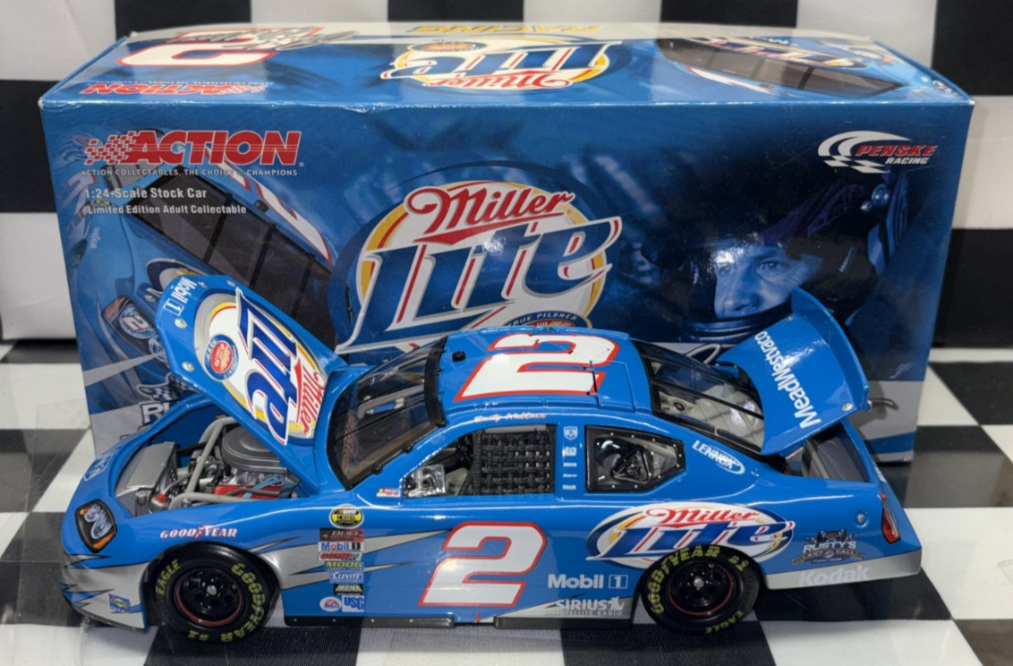 RUSTY WALLACE #2 MILLER LITE 2005 NASCAR 1/24 ACTION DIECAST CAR 7594 MADE