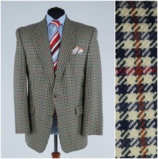 Mens DESCH Blazer 42R UK Size Check Wool Sport Coat Designer Jacket