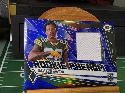 2025 Panini Phoenix Rookie Phenom Patch Jersey Matthew Golden Blue /199 MEM, RC