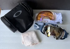 Oakley Airbrake Snow Goggles Ski Snowboard Extra Lens In Bag & Carry Case