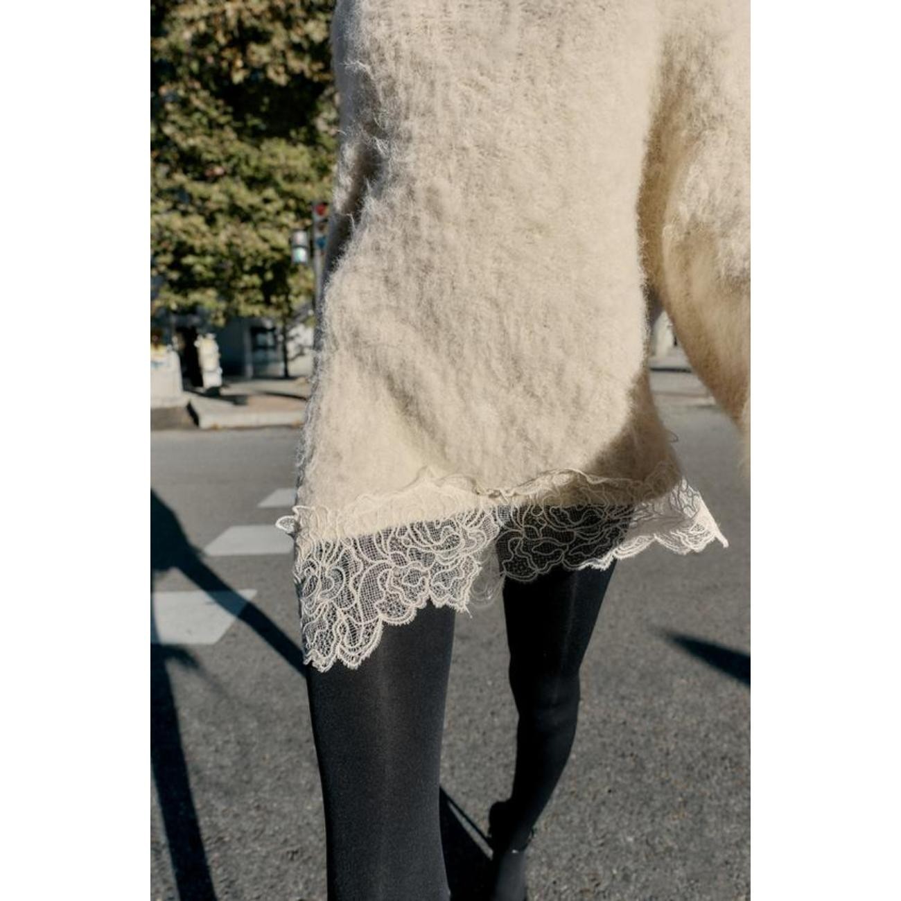 ZARA COMBINED KNIT JUMPER WITH LACE image 5