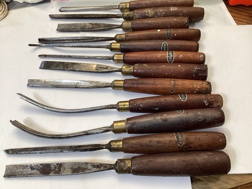 12 vintage Marples carving chisels good user tools to restore As Found - Picture 18 of 18