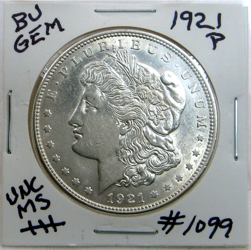 1921 P  MORGAN SILVER DOLLAR FROM ORIGINAL BANK BAG GEM BU US MINT #1099