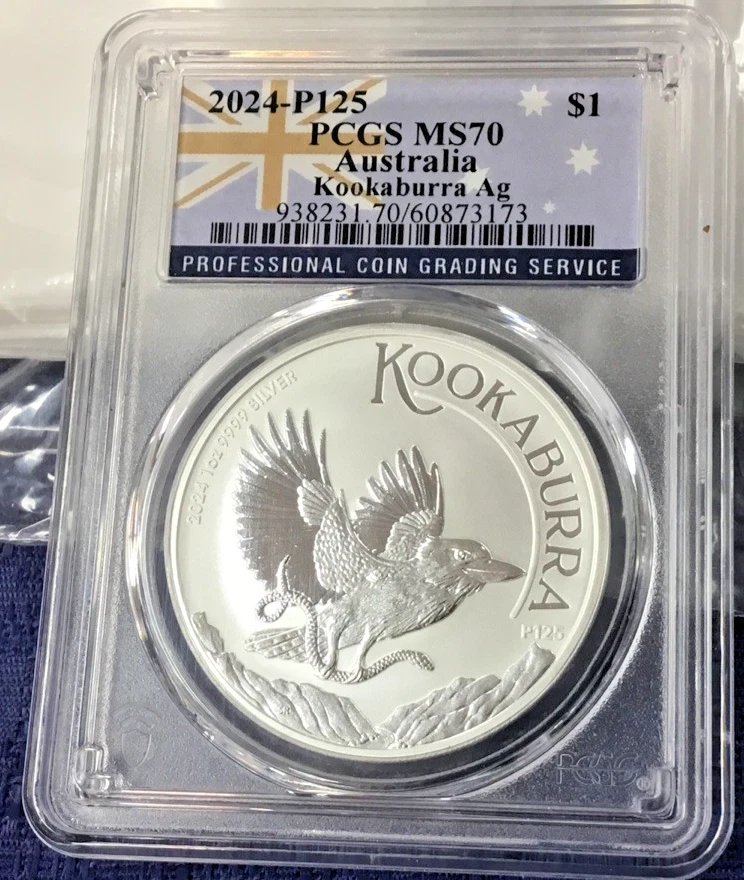Australian Kookaburra MS 70 Graded PCGS Certified Silver Bullion