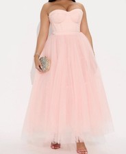 Pink Fashion nova Dream Come True Tulle Midi Dress - Blush