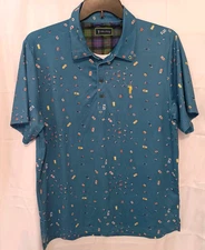 William Murray Men's Golf Blue Polo Swimming Pool All Over Print Shirt Large