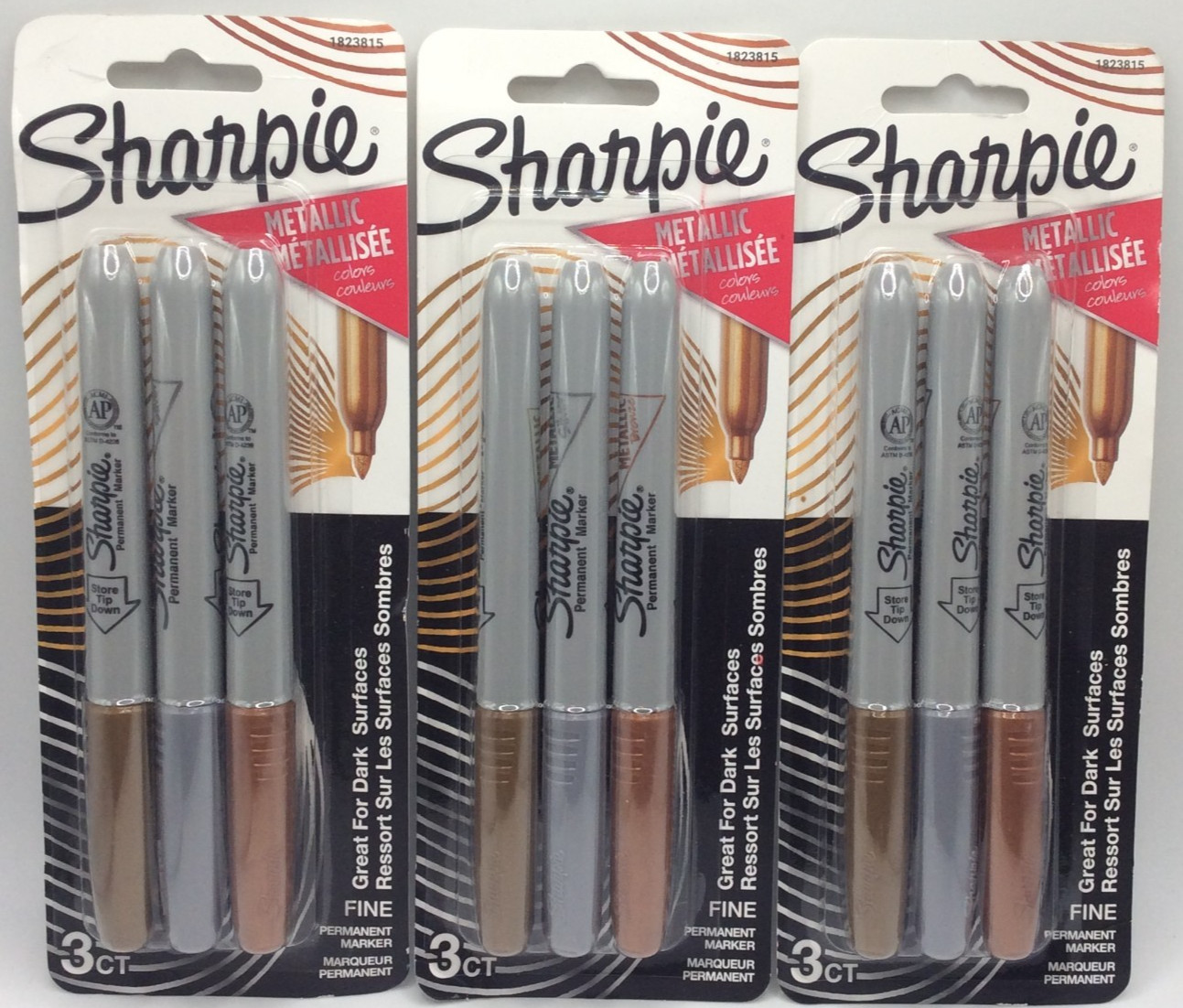 Sharpie Metallic Marker Fine Tip, Gold Silver Bronze, NEW IN