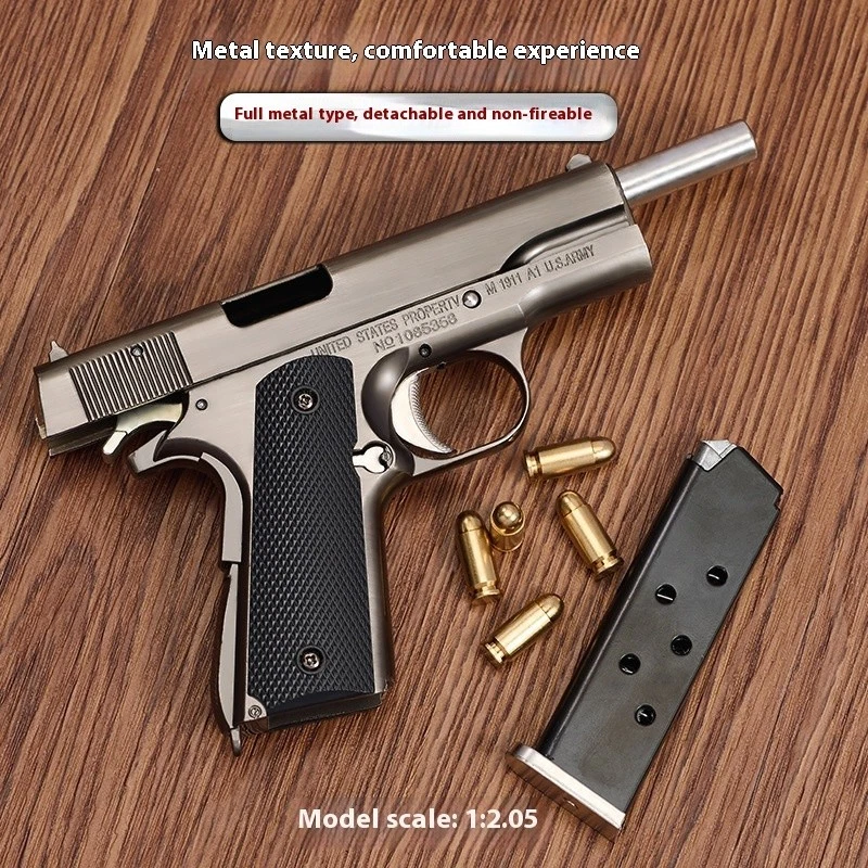 Mini réplica modelo Colt 1911 liga 1:2 – brinquedo de metal presente colecionável - Imagem 2 de 4