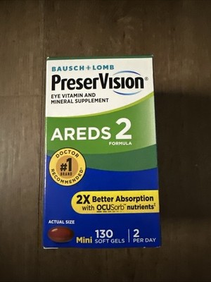 Bausch + Lomb PreserVision AREDS 2 Formula 130 softgels - NEW - EXP 2027+