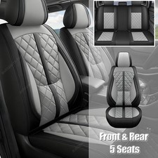 PU Leather 5-Seat Cover Front & Rear Protector Cushion For Ford Fusion Gray