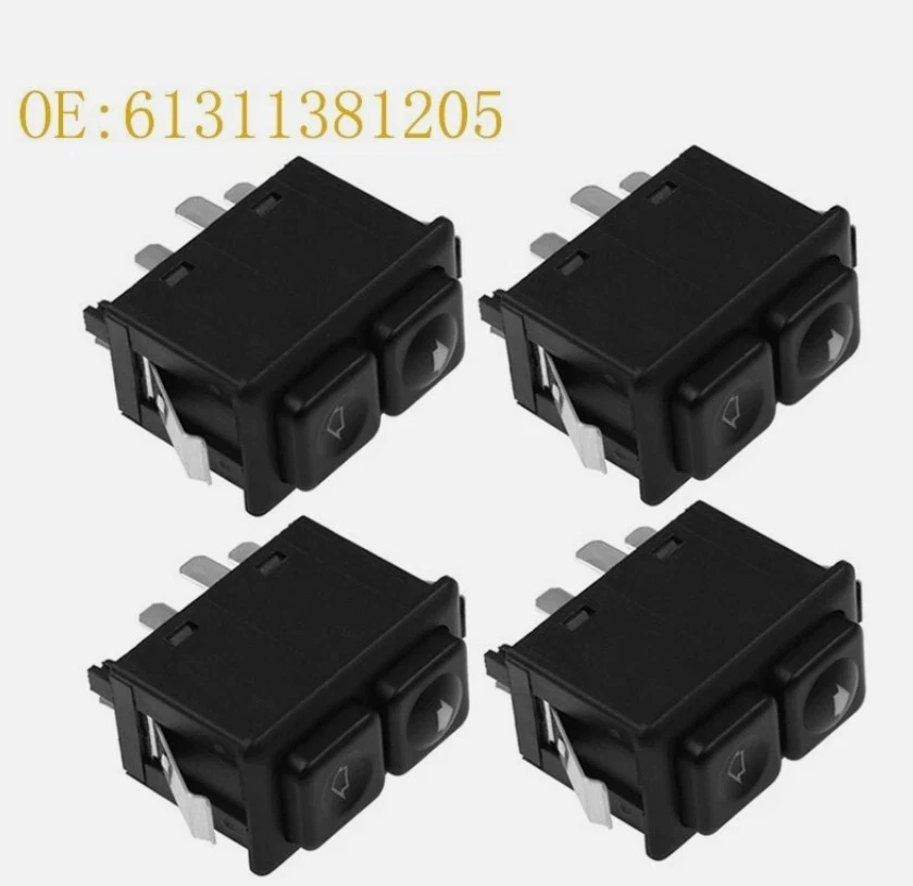 Juego de 4 piezas Interruptor de ventana eléctrica iluminado para BMW E23 E24 E28 E30 61311381205 Foto 2 de 4