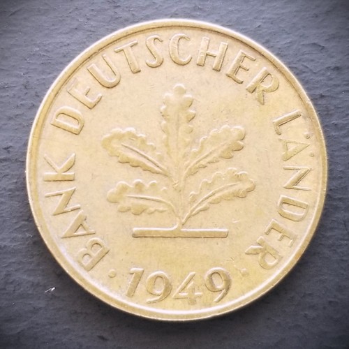 Germany 1949 G ~ Ten 10 Pfennig Coin ~ KM# 103