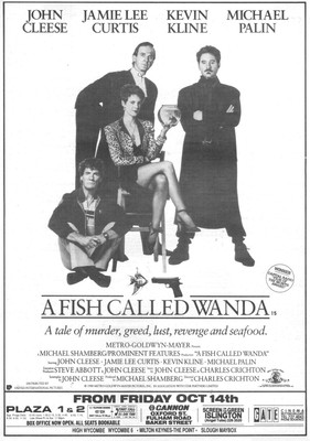 Film Magazine Advert Fish Called Wanda John Cleese Jamie Lee Curtis Kevin Kline