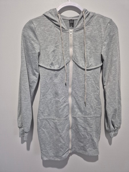 Salanta Women's Grey Zip-Up Hoodie Jacket XS